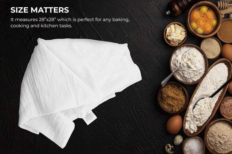 Avalon Kitchen Flour Sack Towels Pack of 15-28x28 Inches - 100% Cotton, Highly Absorbent Dish Towels for Drying Dishes, Durable Tea Towels for Kitchen, Multipurpose Kitchen Towels - Image 2